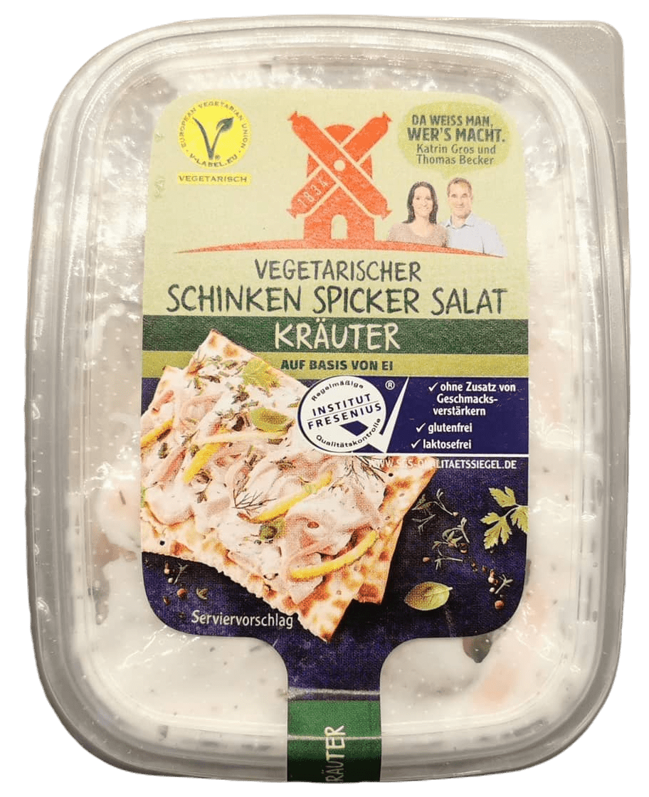 Ruegenwalder Muehle Vegetarischer Schinken Spicker Salat Kraeuter frei | Fleischersatz-Produkte.de
