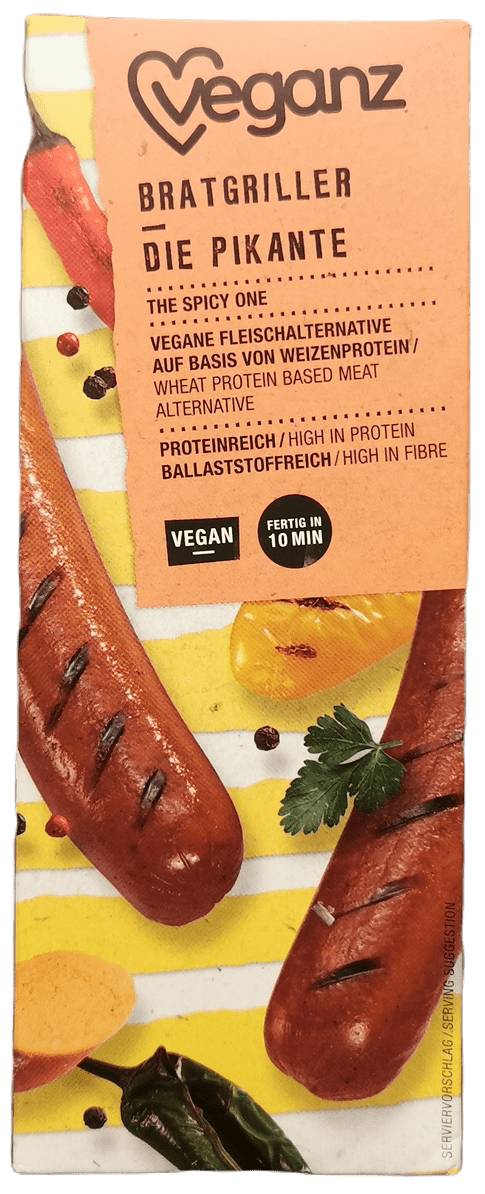 Veganz Bratgriller die Pikante freigestellt | Fleischersatz-Produkte.de