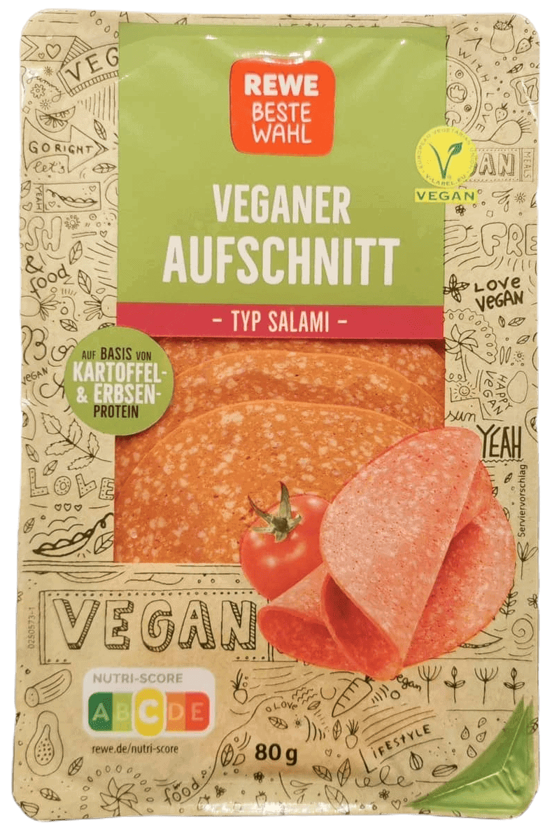 Rewe: Veganer Aufschnitt Salami
