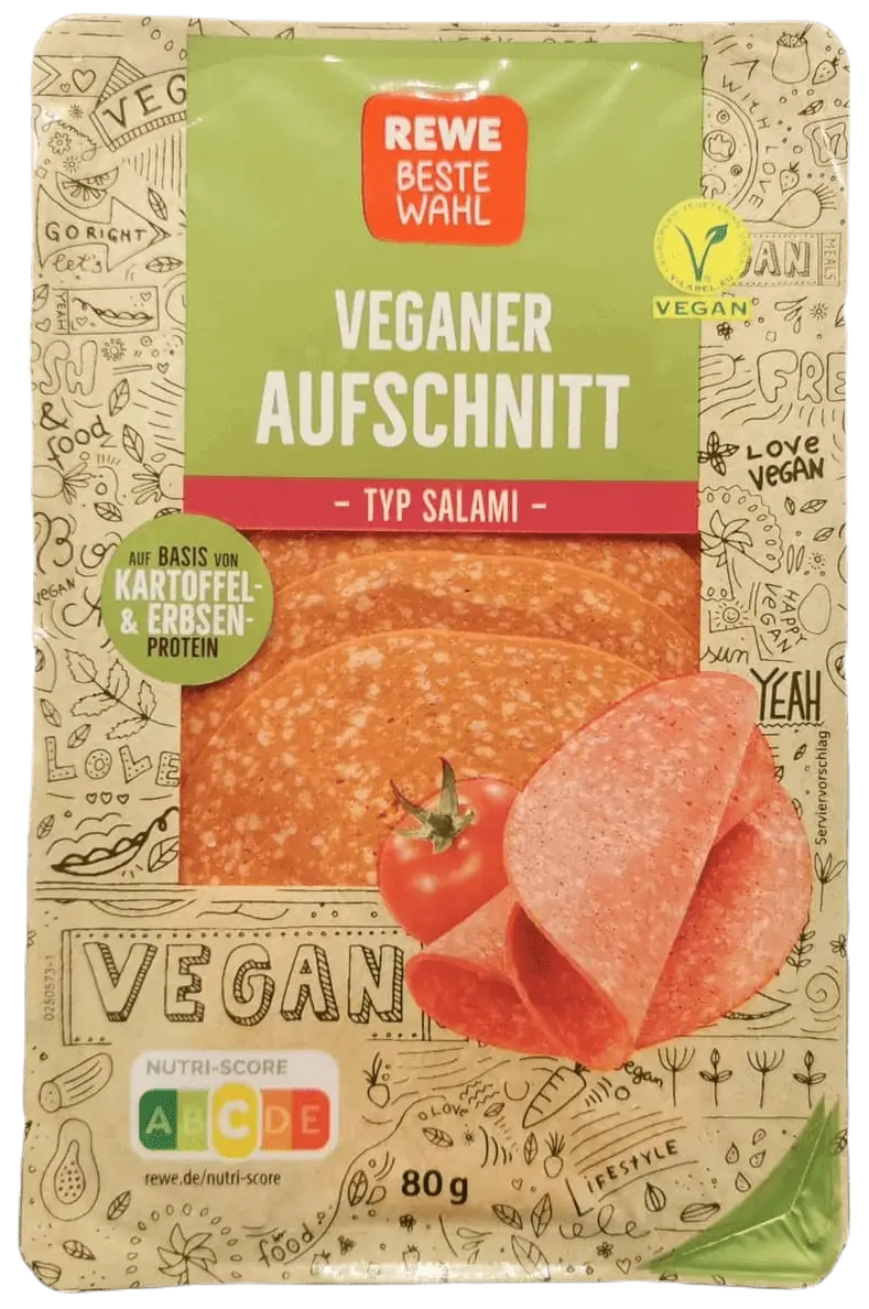 Rewe: Veganer Aufschnitt Salami