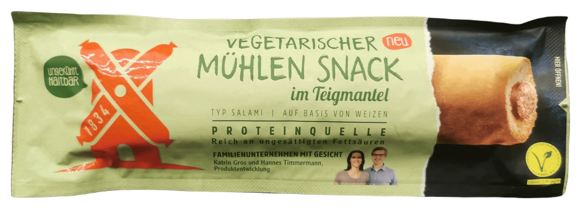 Rügenwalder Mühle: Vegetarischer Mühlen Snack Teigmantel Salami