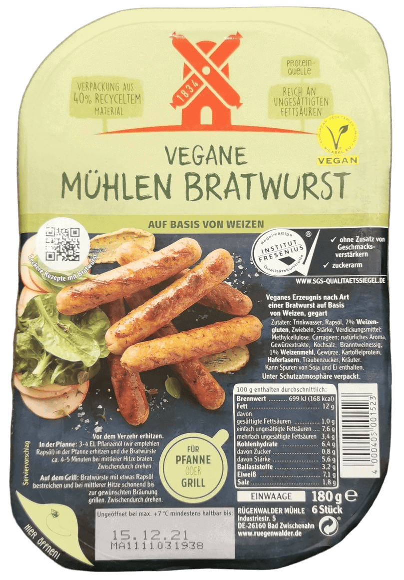 Rügenwalder Mühle: Vegane Mühlen Bratwurst