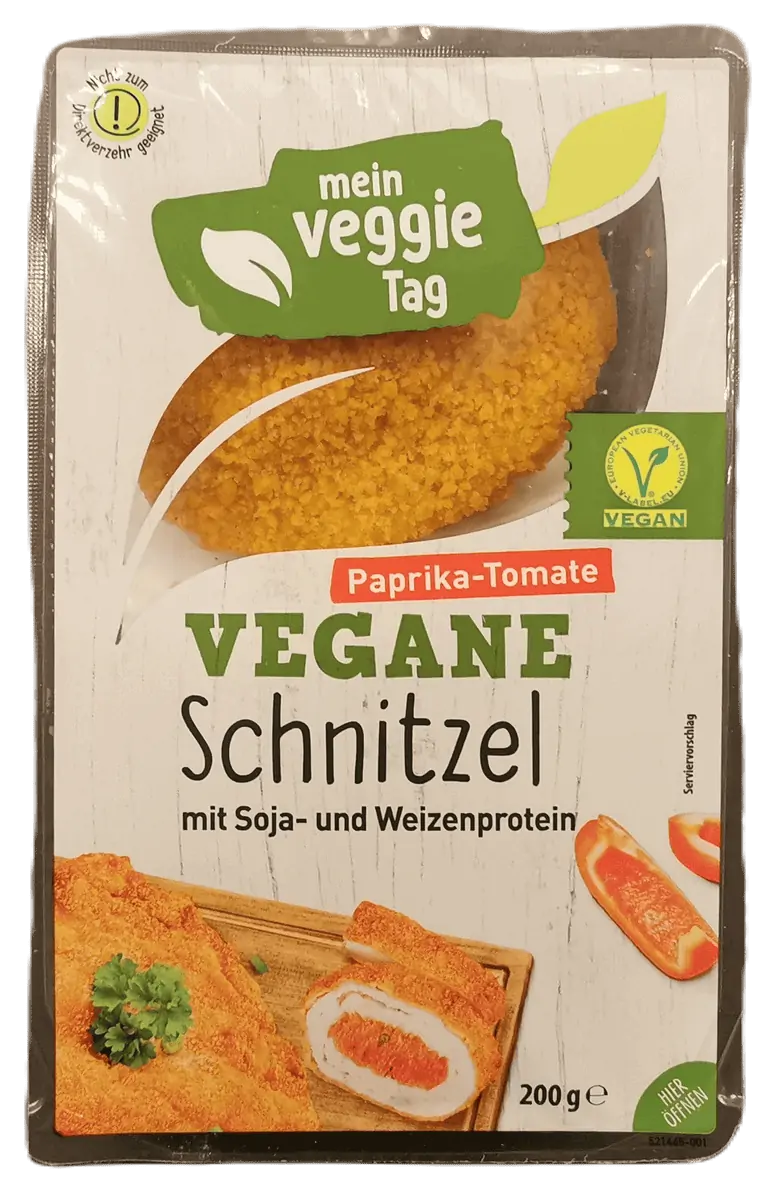 Mein Veggie Tag: Vegane Schnitzel Paprika-Tomate