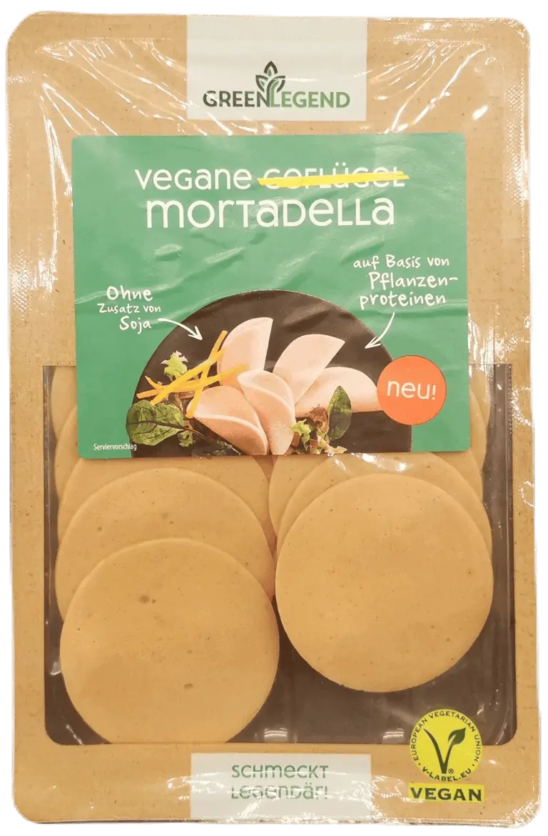 Green Legend Vegane Mortadella freigestellt | Fleischersatz-Produkte.de