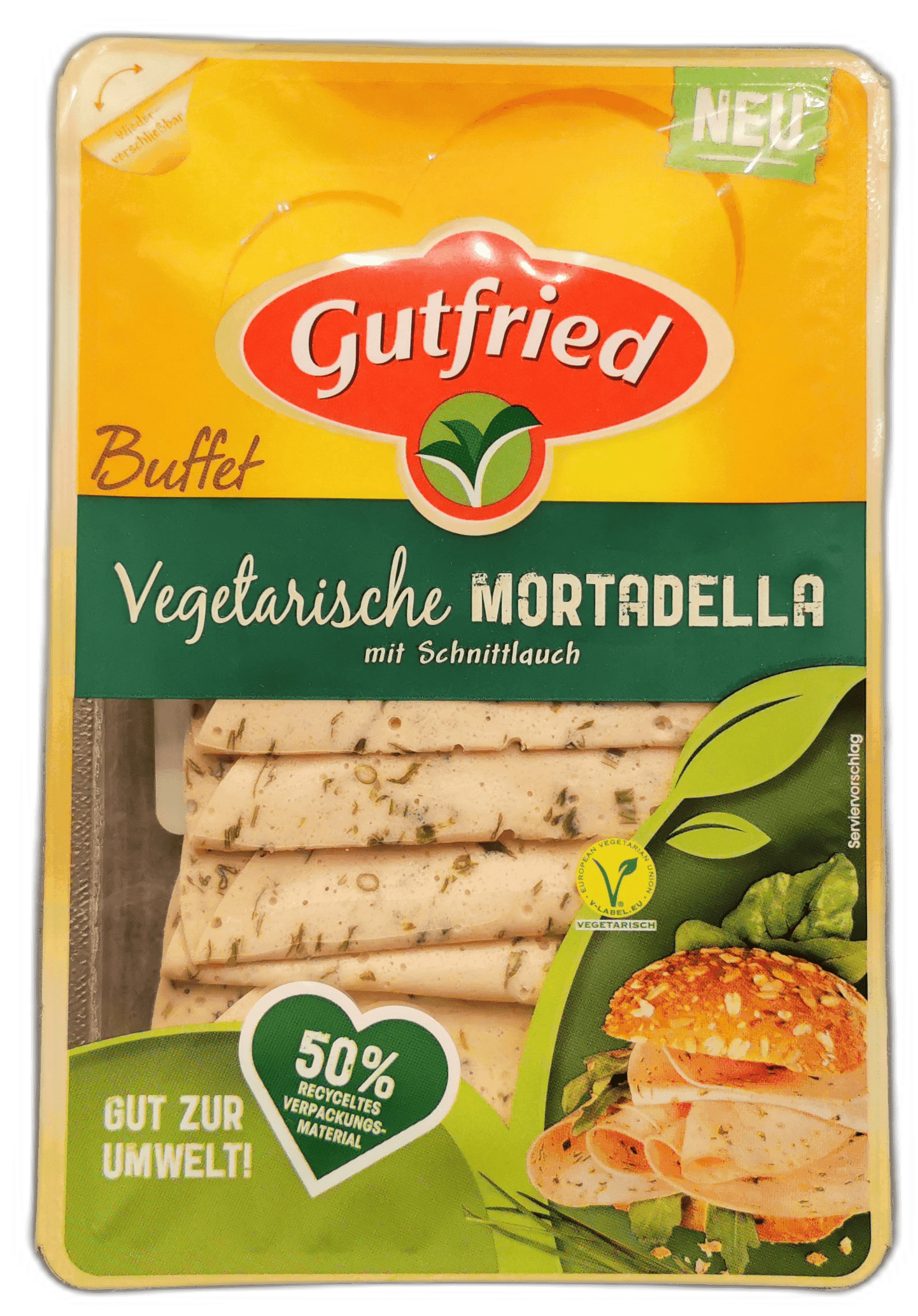 Gutfried: Vegetarische Mortadella mit Schnittlauch