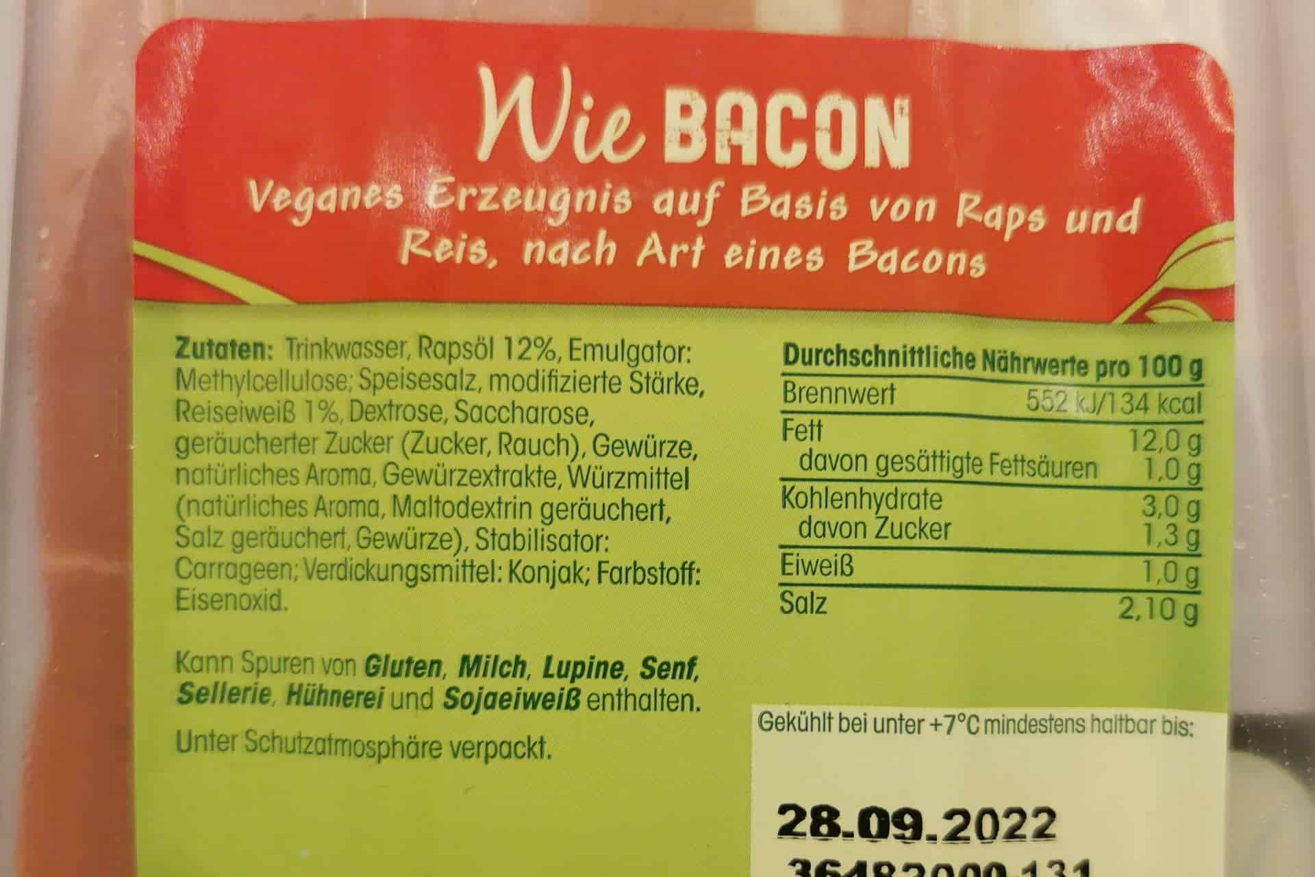 Gutfried: Wie Bacon Inhaltsstoffe + Nährwerte
