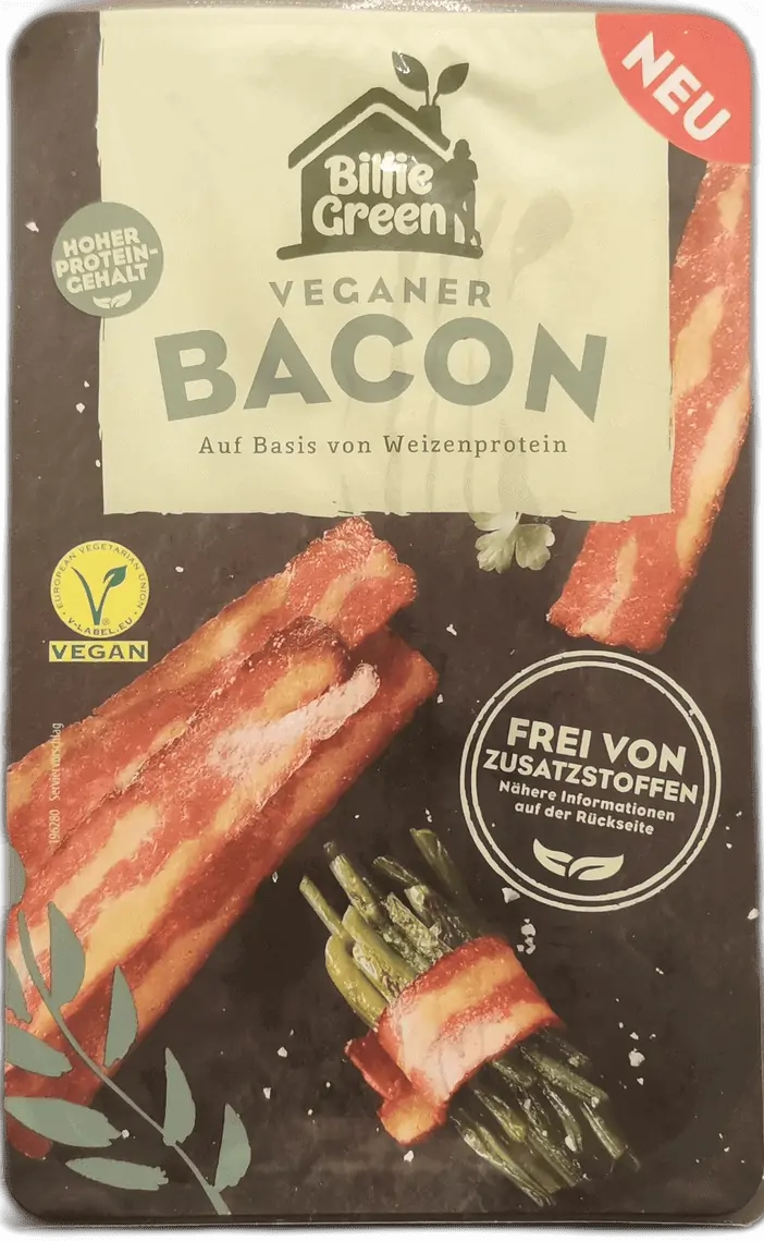 Billie Green Veganer Bacon freigestellt | Fleischersatz-Produkte.de