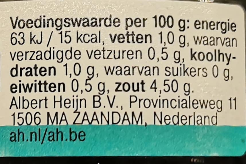 Albert Heijn - Veganer Kaviar Zutaten & Inhaltsstoffe