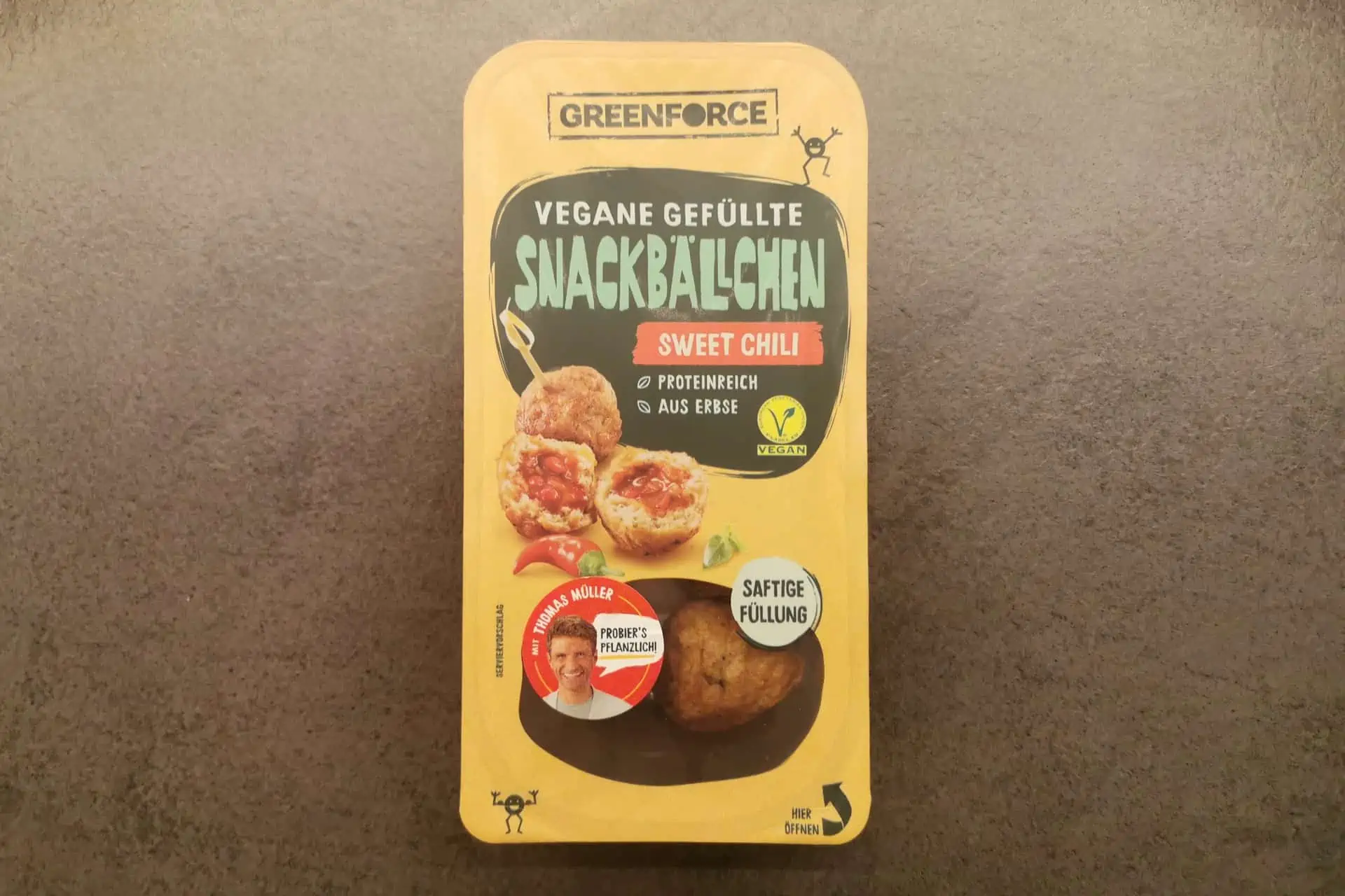 Greenforce: Vegane gefüllte Snackbällchen Sweet Chili