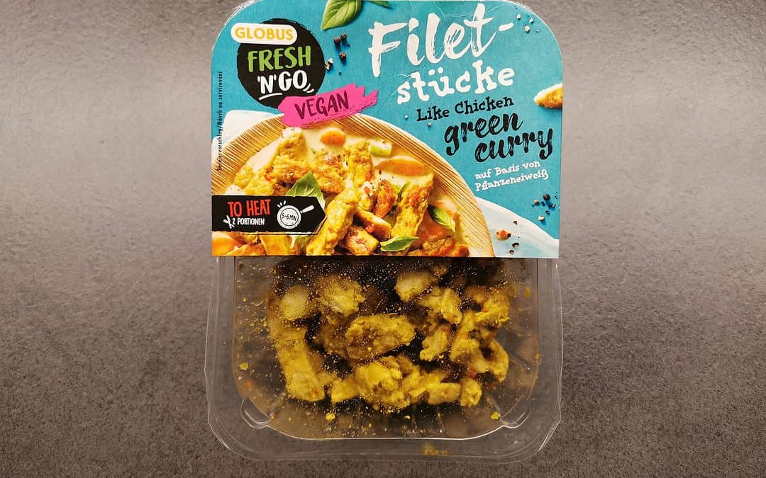 Globus Fresh ’n‘ go: Vegane Filetstücke like Chicken green Curry