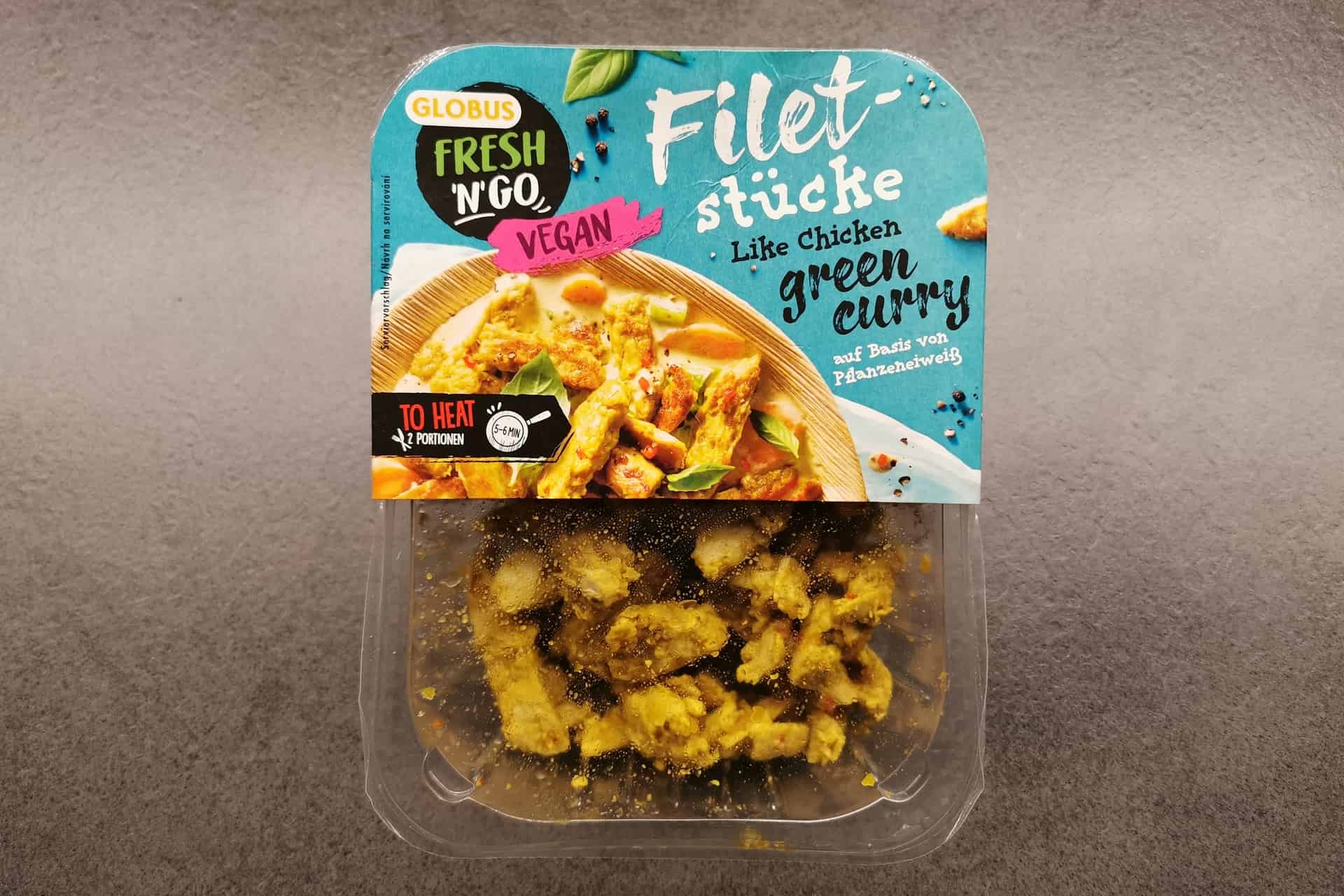 Globus Fresh 'n' go: Vegane Filetstücke like Chicken green Curry 
